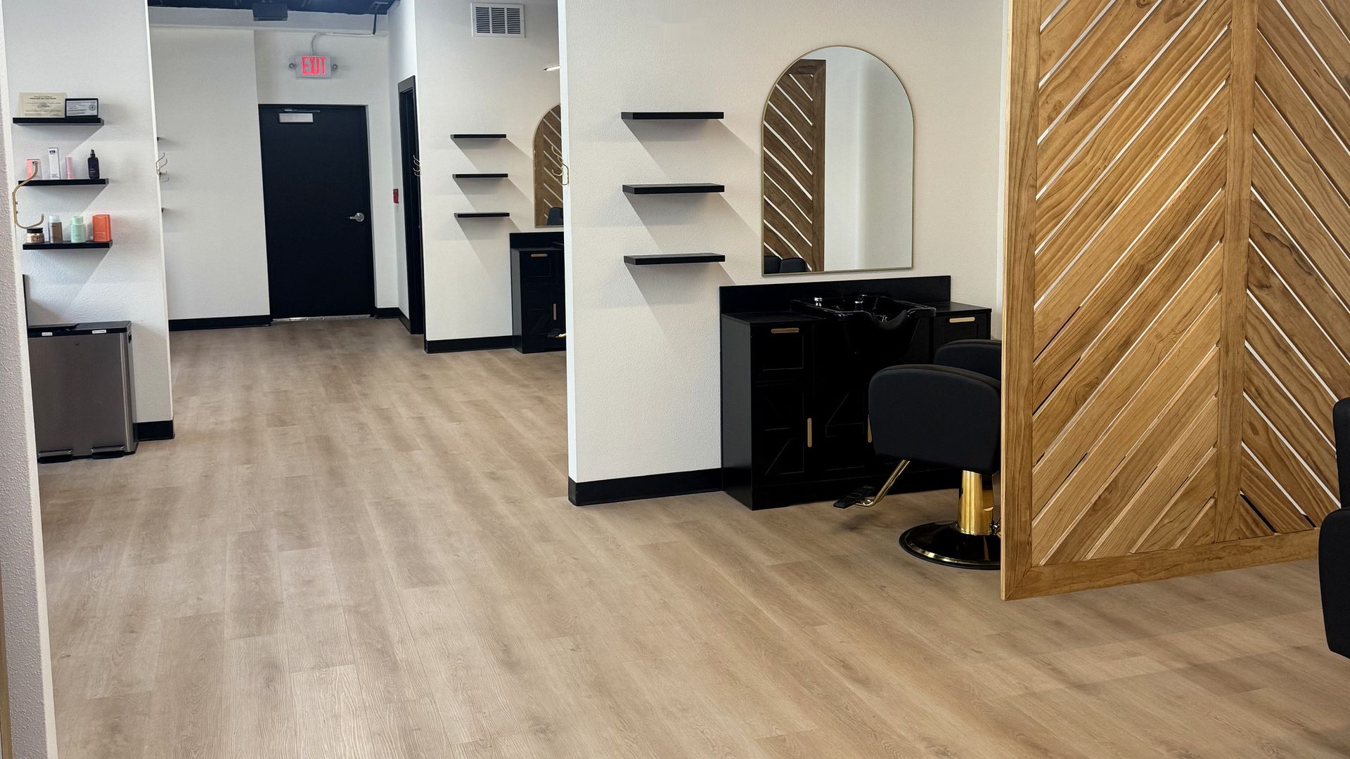 Styling stations at Mane Haven Salon, a downtown Bismarck ND hair salon